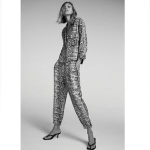 Zara Snakeskin Print Women's Jumpsuit- Top and Bottom sold Together
